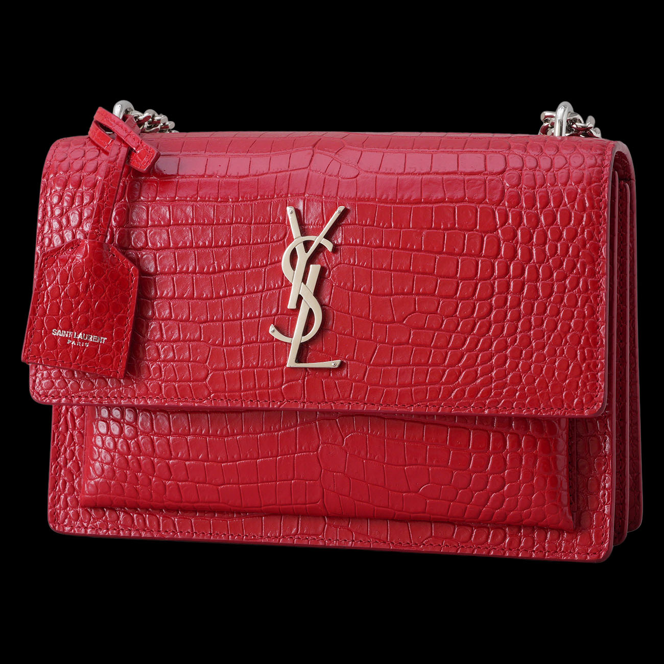 YVES SAINT LAURENT(USED)생로랑 442906 크로커 패턴 선셋백 미듐